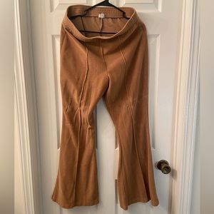Camel Corduroy Lounge Flare Pants